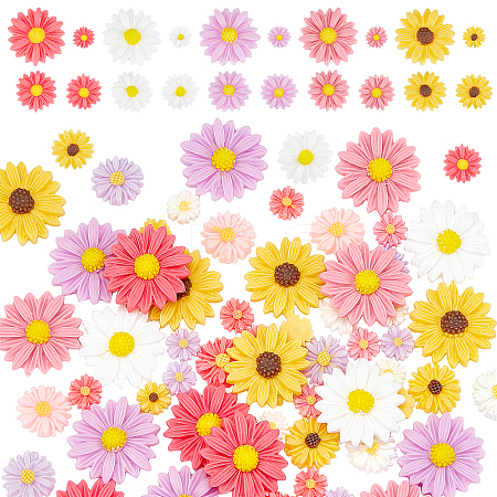 Flatback Hair & Costume Accessories Ornaments Resin Flower Daisy Cabochons CRES-PH0003-18-1
