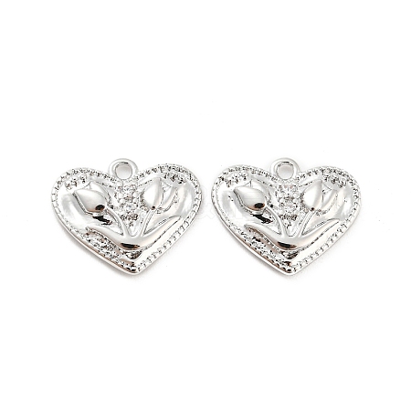Brass Micro Pave Cubic Zirconia Pendants KK-E090-12P-1