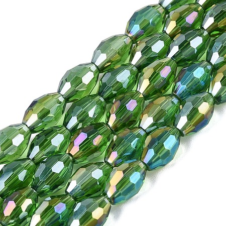 Electroplate Transparent Glass Beads Strands GL-N002-01A-A10-1