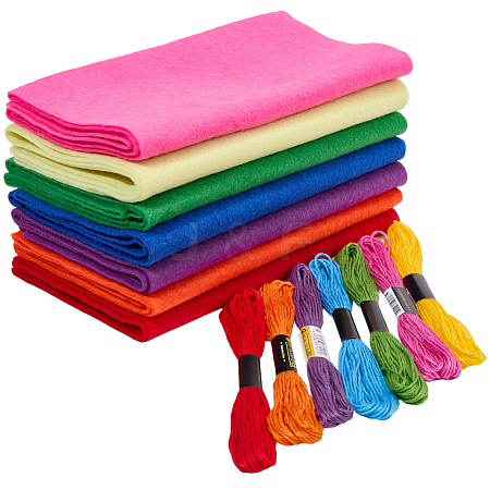 7Pcs 7 Colors Non-woven Felt Fabric DIY-CP0012-69D-1