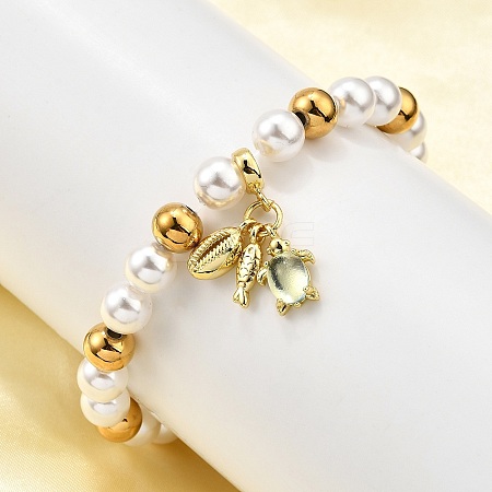 Brass Stretch Bracelets BJEW-C098-07C-1