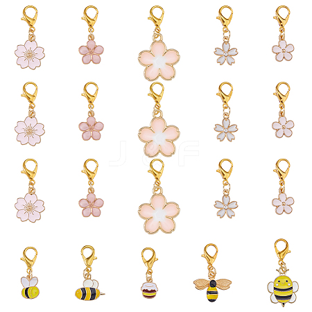 25Pcs Alloy Enamel Pendant Decorations HJEW-DC00144-1