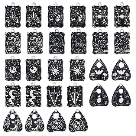 28Pcs 14 Styles Alloy Enamel Pendants ENAM-HS0001-12-1