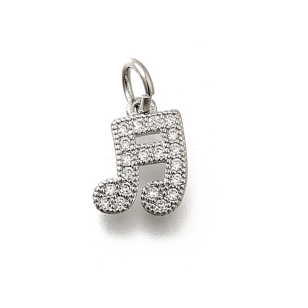 Brass Micro Pave Cubic Zirconia Charms KK-P295-50P-1