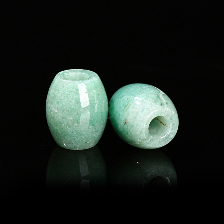 Natural Green Aventurine Large Hole Barrel Beads PW-WG3EBC5-05-1