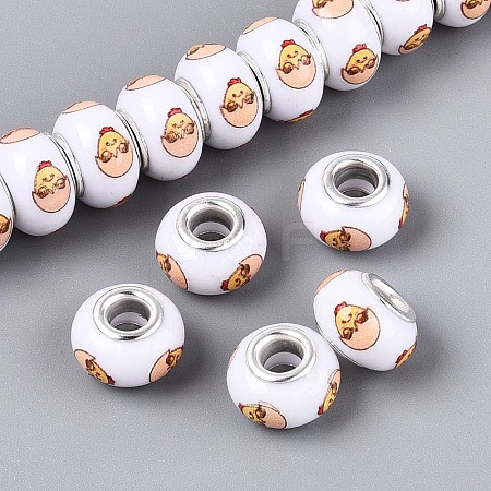 Opaque Resin European Beads RPDL-T004-01P-1