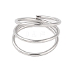 Non-Tarnish 304 Stainless Steel Multi-layer Open Cuff Ring for Women STAS-S125-11P-2