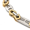 Two Tone 304 Stainless Steel Oval & Rectangle Link Chain Bracelet BJEW-B078-11GP-2