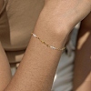 304 Stainless Steel Pave Clear Cubic Zirconia Link Chain Bracelets for Women SA-CBAABBA-07B-G-1