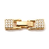 Brass Micro Pave Clear Cubic Zirconia Interlocking Clasps X-KK-C075-36G-1