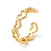 PVD Vacuum Plating 304 Stainless Steel Heart Wrap Open Cuff Ring X-RJEW-C040-01G-1
