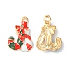 Christmas Alloy Enamel Pendants ENAM-D047-17G-04-1