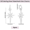 6Pcs Brass Pendants KK-BBC0026-01S-2