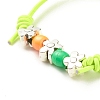 Flower & Column Beaded Cord Bracelet BJEW-JB07912-6