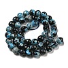 Faceted Round Dyed Natural Fire Crackle Agate Beads Strands G-D769-8mm-04-5