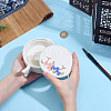 Fish Shape Ceramics Ink Plate with Handle DJEW-WH0027-05B-3