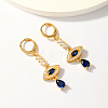 Elegant Brass Pave Cubic Zirconia Eye Leverback Earrings YO2993-1