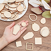   16 Sets 4 Style Unfinished Wood Pendant & Cutout Set WOOD-PH0009-51-3