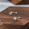 S999 Fine Silver Stud Earrings EJEW-A127-02S-2