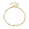 304 Stainless Steel Rectangle Link Chain Bracelets for Women Men BJEW-JB10272-02-1