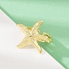 Ocean Theme Brass Cuff Rings RJEW-C135-01G-16-2