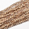 Faceted Rondelle Transparent Painted Glass Beads Strands X-DGLA-J001-C01-4mm-1