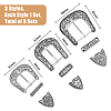 SUPERFINDINGS 3 Sets 3 Style Belt Alloy Buckle Sets FIND-FH0006-22-2