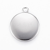 304 Stainless Steel Pendant Cabochon Settings X-STAS-E146-18P-16mm-2