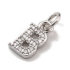 Initial Letter Brass with Cubic Zirconia Charms KK-Q814-26B-P-2