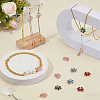 12Pcs 6 Colors Brass Pave Cubic Zirconia and Glass Flower Links Connector Charms KK-FH0008-41-4