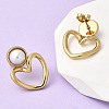 201 Stainless Steel ABS Plastic Pearl Stud Earrings EJEW-Z151-13G-01-2