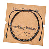 Synthetic Non-magnetic Hematite & Wood Beads Morse Code Bracelets WGB6EC0-09-1