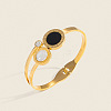 304 Stainless Steel Vintage Yin-yang Hinged Cuff Bangles MW0713-1