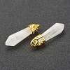 Bullet Natural Quartz Crystal Pointed Pendants G-E332-C28-G-3