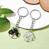 Natural Moonstone and Natural Obsidian Keychains KEYC-JKC00754-01-2