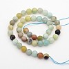 Faceted Round Natural Amazonite Beads Strands G-E302-094-8mm-2