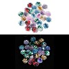 Flower Resin Cabochons with Glitter Powder CRES-Q006-05A-1