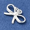 925 Sterling Sliver Bowknot Charms with Jump Rings and 925 Stamp STER-R002-01S-2