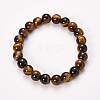 Natural Tiger Eye Beaded Stretch Bracelets BJEW-Q692-13-8mm-1