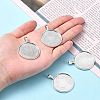 Tibetan Style Alloy Flat Round Pendant Cabochon Settings X-TIBEP-M022-15AS-4