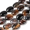 Natural Striped Agate/Banded Agate Beads Strands G-Q182-01F-1