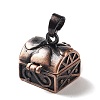 Carved Cuboid Rack Plating Brass Prayer Box Pendants LS-KK-L101-16R-NF-2