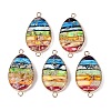 Synthetic Imperial Jasper Connector Charms G-Q606-100G-1