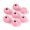 Spray Painted Round Natural Schima Wood Beads WOOD-A018-12mm-06-1