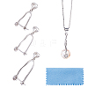 3Pcs 3 Styles Anti-Tarnish Rhodium Plated Sterling Silver Ice Pick Pinch Bails STER-FH0001-10-1