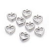 Tarnish Resistant 201 Stainless Steel Open Heart Pendants STAS-E451-16P-2