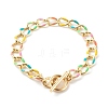 Brass Enamel Curb Chain Necklaces & Bracelets Jewelry Sets SJEW-JS01197-5
