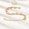 Heart Brass Micro Pave Cubic Zirconia Link Chain Bracelets BJEW-L715-01G-02-2