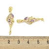 Flower Brass Micro Pave Cubic Zirconia Screw Eye Pin Peg Bails KK-S386-27G-3