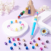 100Pcs UV Plating Opaque Acrylic European Beads PACR-TA0001-32A-7
